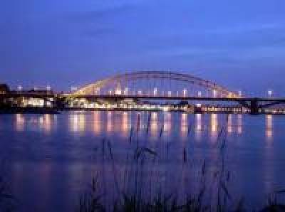 The bridge over the river "de Waal"