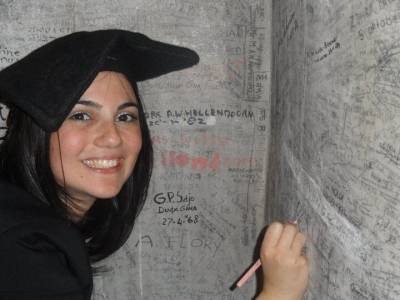 A Leiden tradition - signing the wall after graduation.