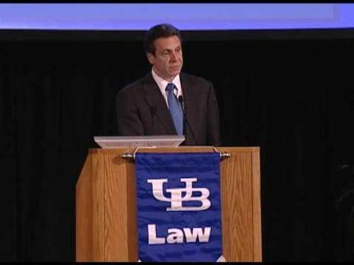 NY Attorney General Andrew Cuomo speaking at UB Law.