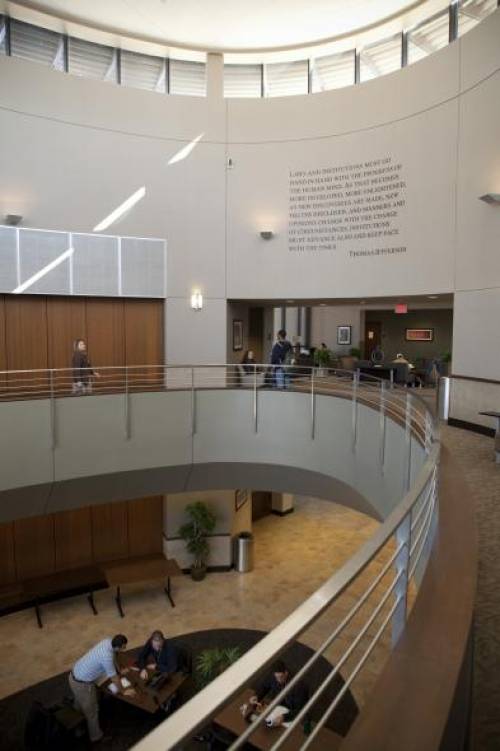 The Lanier Professional Development Center atrium at the law school.