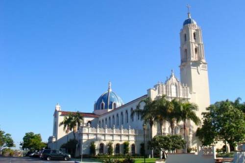 The Immaculata Catholic Church, built in 1956, is a prominent landmark of the USD campus. 