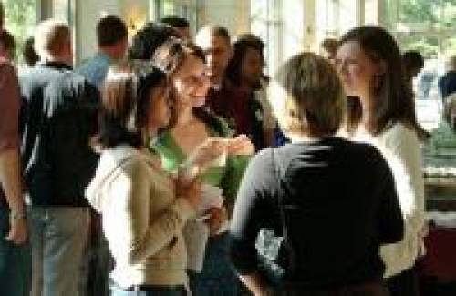 Students at an Oregon Law networking event.