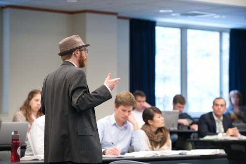 Professor Lyons in class