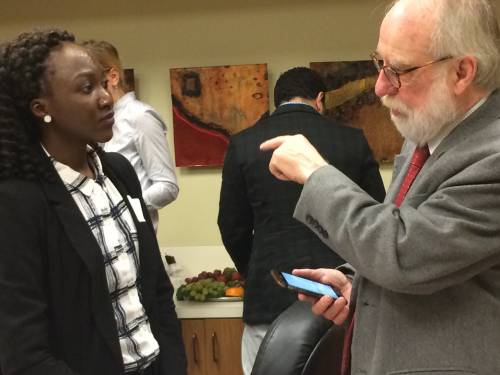 Our Ugandan LLM student Flavia Ibyara speaks with our Urban Morgan Human Rights Institute director, Professor Bert Lockwood, about human trafficking during a UC Law event